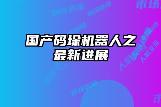 國產(chǎn)碼垛機器人之最新進(jìn)展