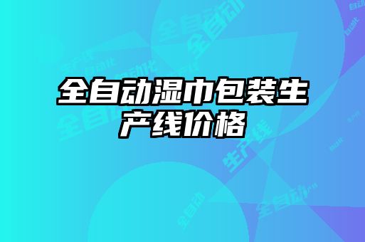 全自動濕巾包裝生產(chǎn)線價(jià)格