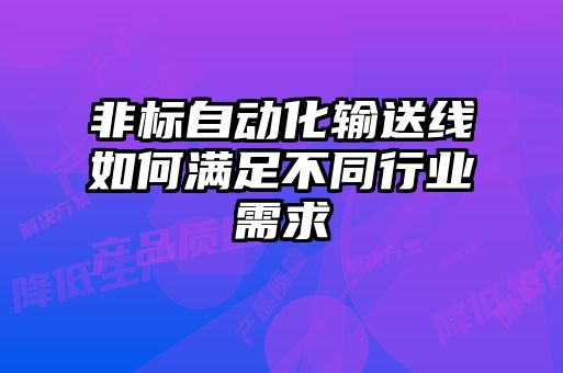 非標(biāo)自動(dòng)化輸送線如何滿(mǎn)足不同行業(yè)需求