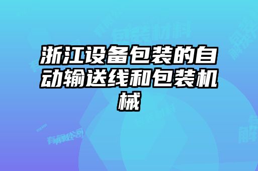 浙江設(shè)備包裝的自動(dòng)輸送線(xiàn)和包裝機(jī)械