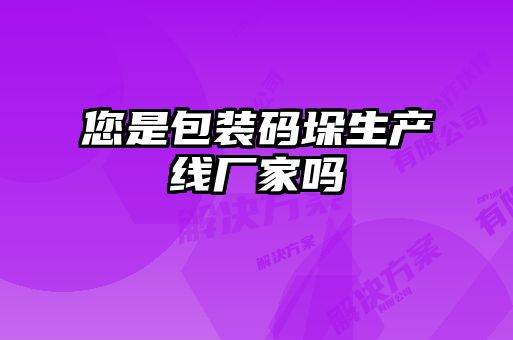 您是包裝碼垛生產(chǎn)線(xiàn)廠家嗎