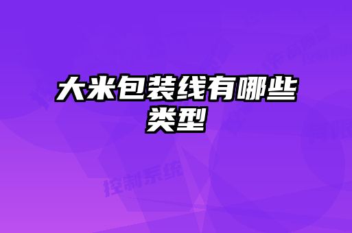 大米包裝線有哪些類(lèi)型