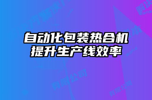 自動(dòng)化包裝熱合機(jī)提升生產(chǎn)線(xiàn)效率