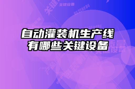 自動(dòng)灌裝機(jī)生產(chǎn)線(xiàn)有哪些關(guān)鍵設(shè)備